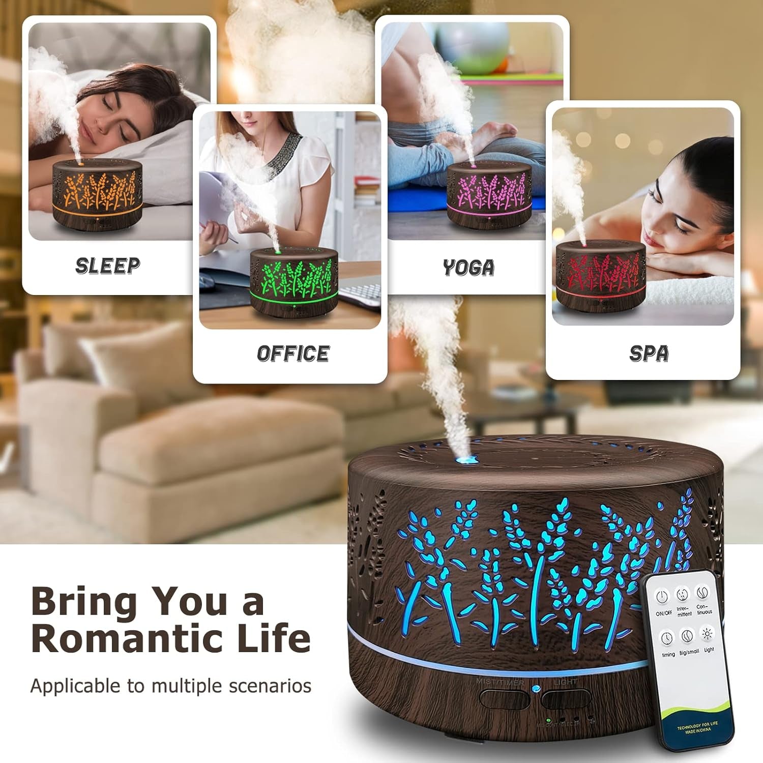 Relaxing Essential Oil Diffuser - LED & Cool Mist