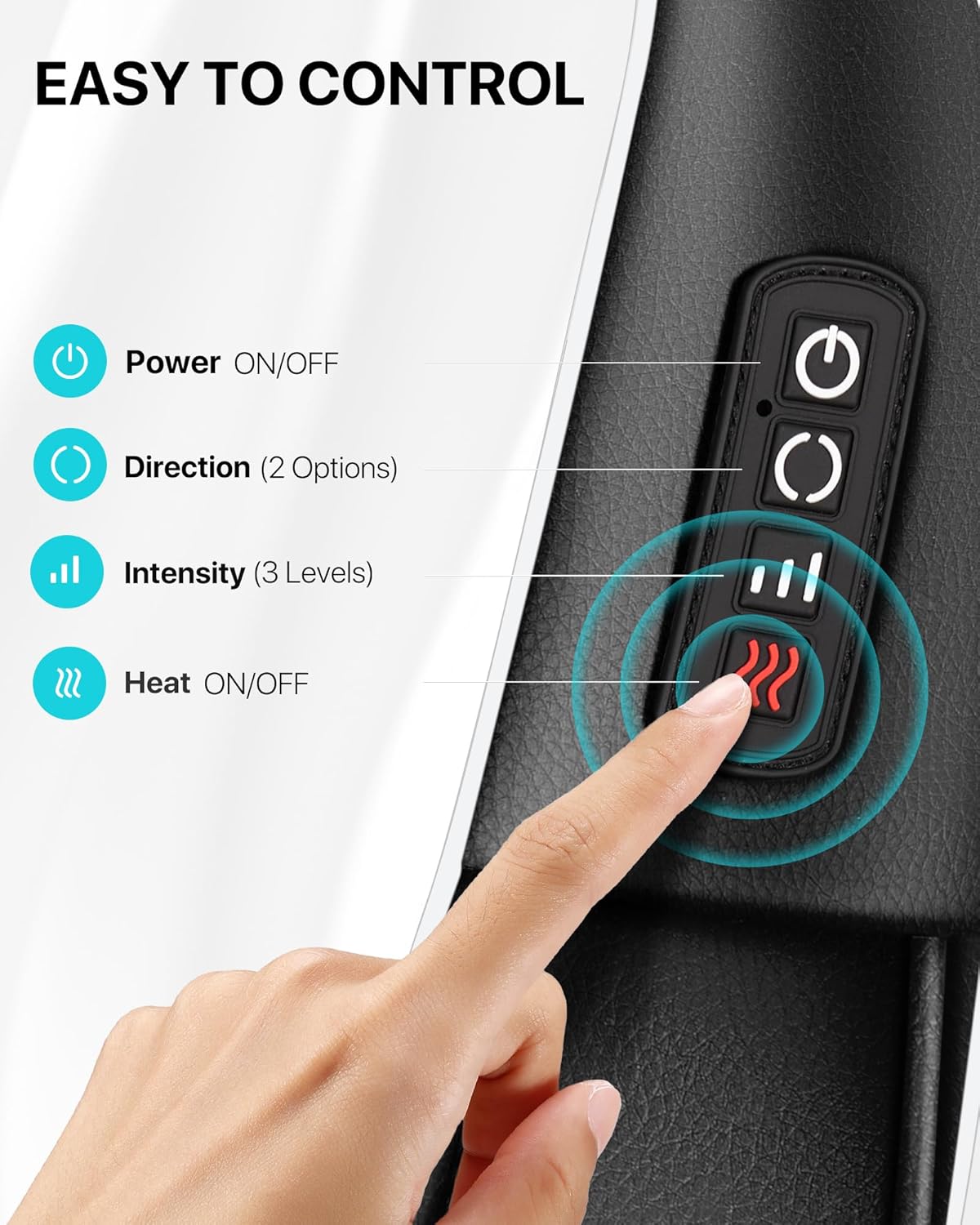 Shiatsu Neck & shoulder Massager with Heat - 8 Rotating Nodes