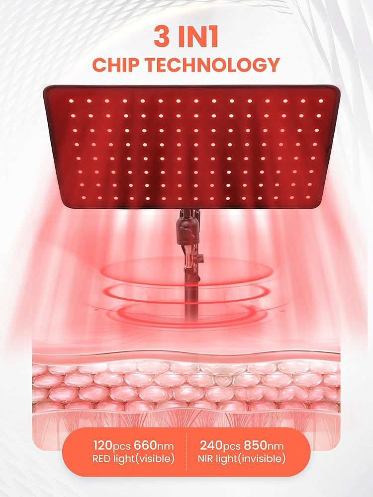 120- LED Red & Near - Infrared Light Therapy for Skin Health