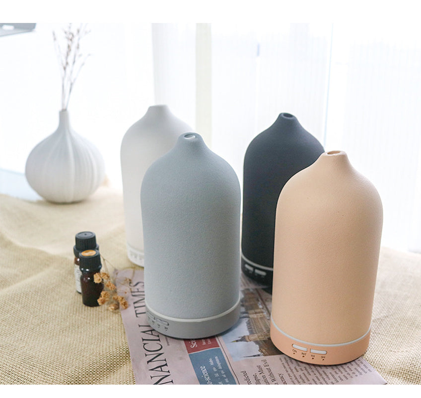 Sleek Frosted Ceramic Oil Diffuser for Home