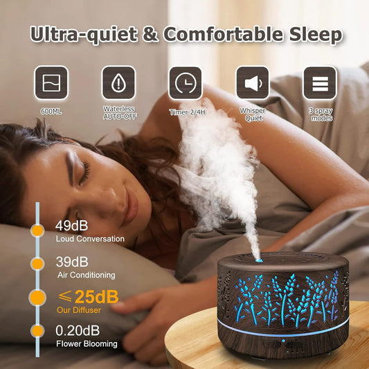 Relaxing Essential Oil Diffuser - LED & Cool Mist