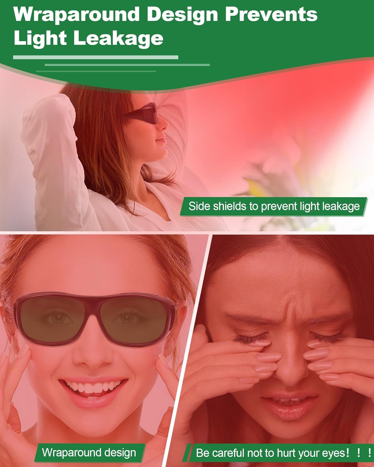 Red Light Therapy Glasses, Superior Eye Protection for Infrared & LED Light Sessions–Blocks 200-2000Nm Harmful Wavelengths,Maintain Visibility, Lightweight Comfortable Red Light Goggles